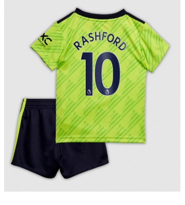 Manchester United Marcus Rashford #10 Tredjedraktsett Barn 2022-23 Kortermet (+ Korte bukser)